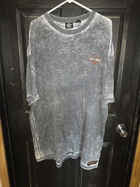 Harley-Davidson Gray Mineral Wash Short Sleeve Tee with Chest Logo Size 3XL